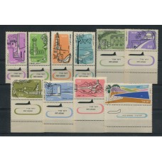 ISRAEL 1960 Yv AEREAS 18/27 SERIE COMPLETA NUEVA MINT !!! CON TABS ALTO VALOR